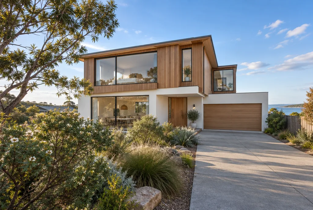 Sample listing — Timber-and-glass coastal home two streets from South Beach