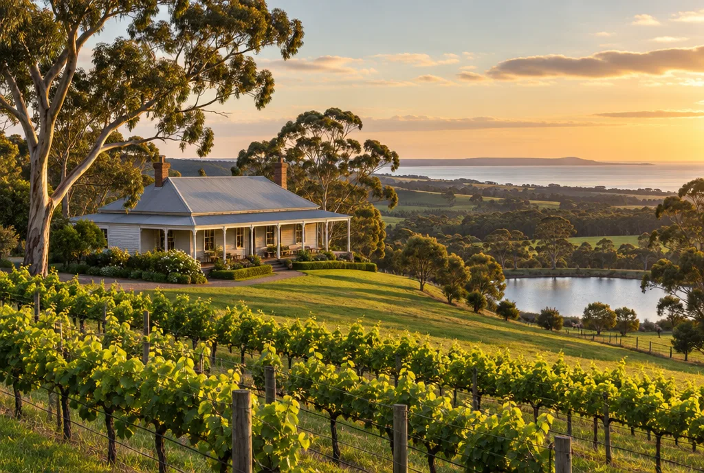 Sample listing — Homestead, 2.4 ha of pinot and a view to Western Port